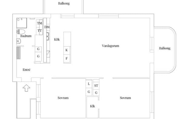 Möblerad 3:a med två balkonger i Kville