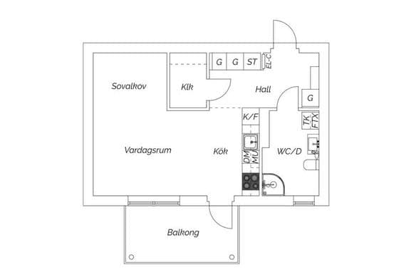 Möblerad 1.5a med balkong i Kvillebäcken